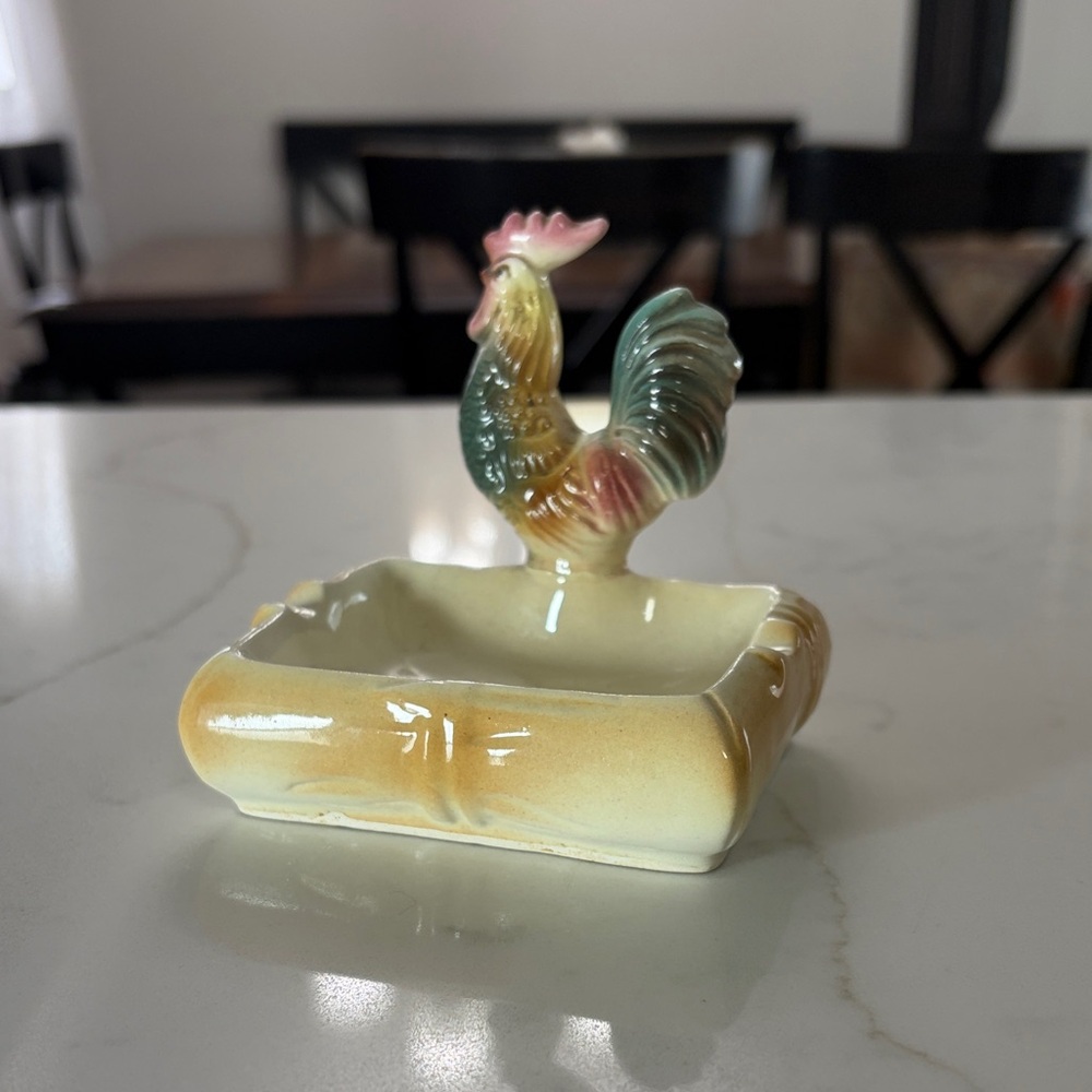 Vintage Ceramic Rooster Dish - Multicolor